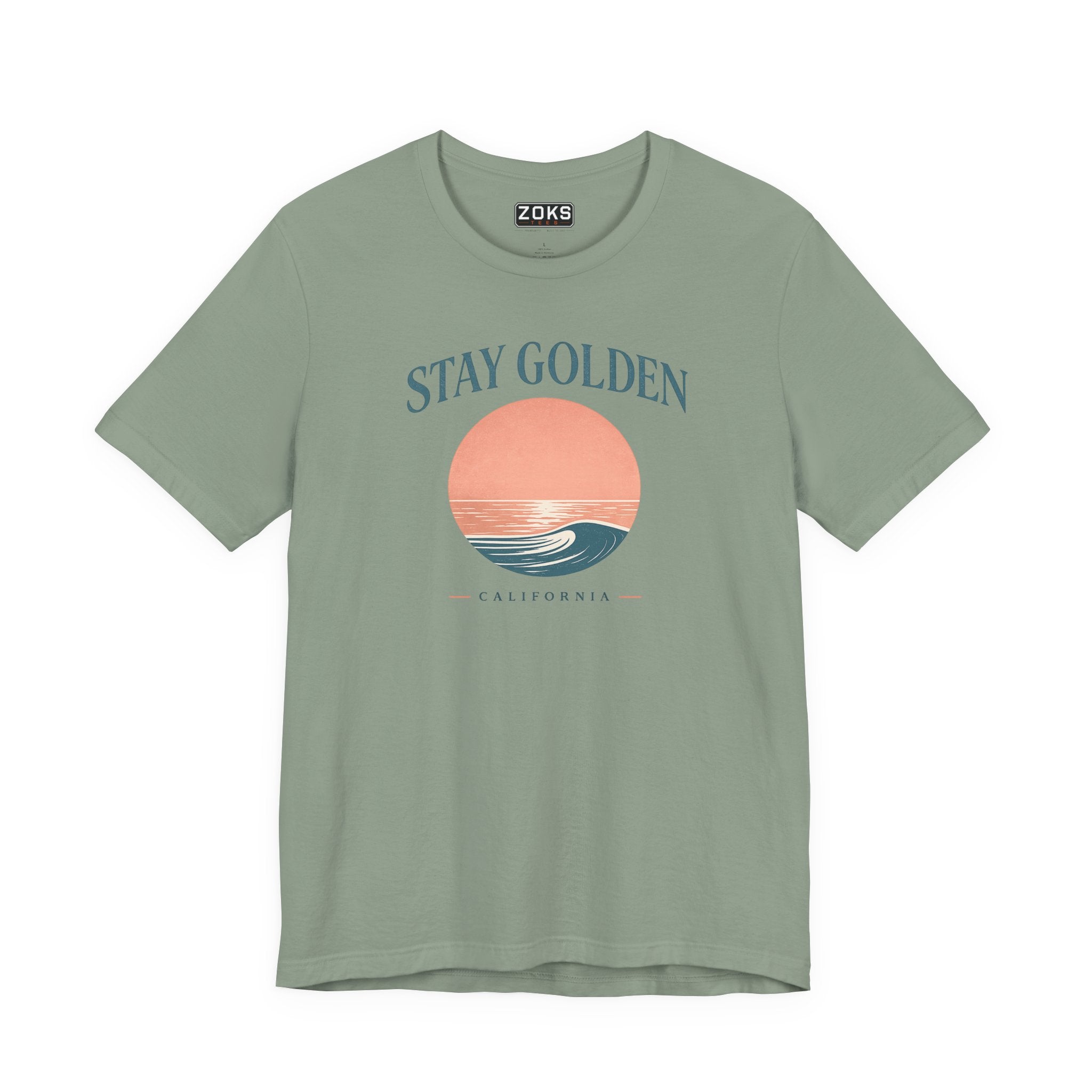 Stay Golden Sunset California Tee — Minimalist Women's Graphic T-Shirt