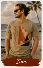 Zion National Park Vintage Sunset T-Shirt — Retro Hiking Tee