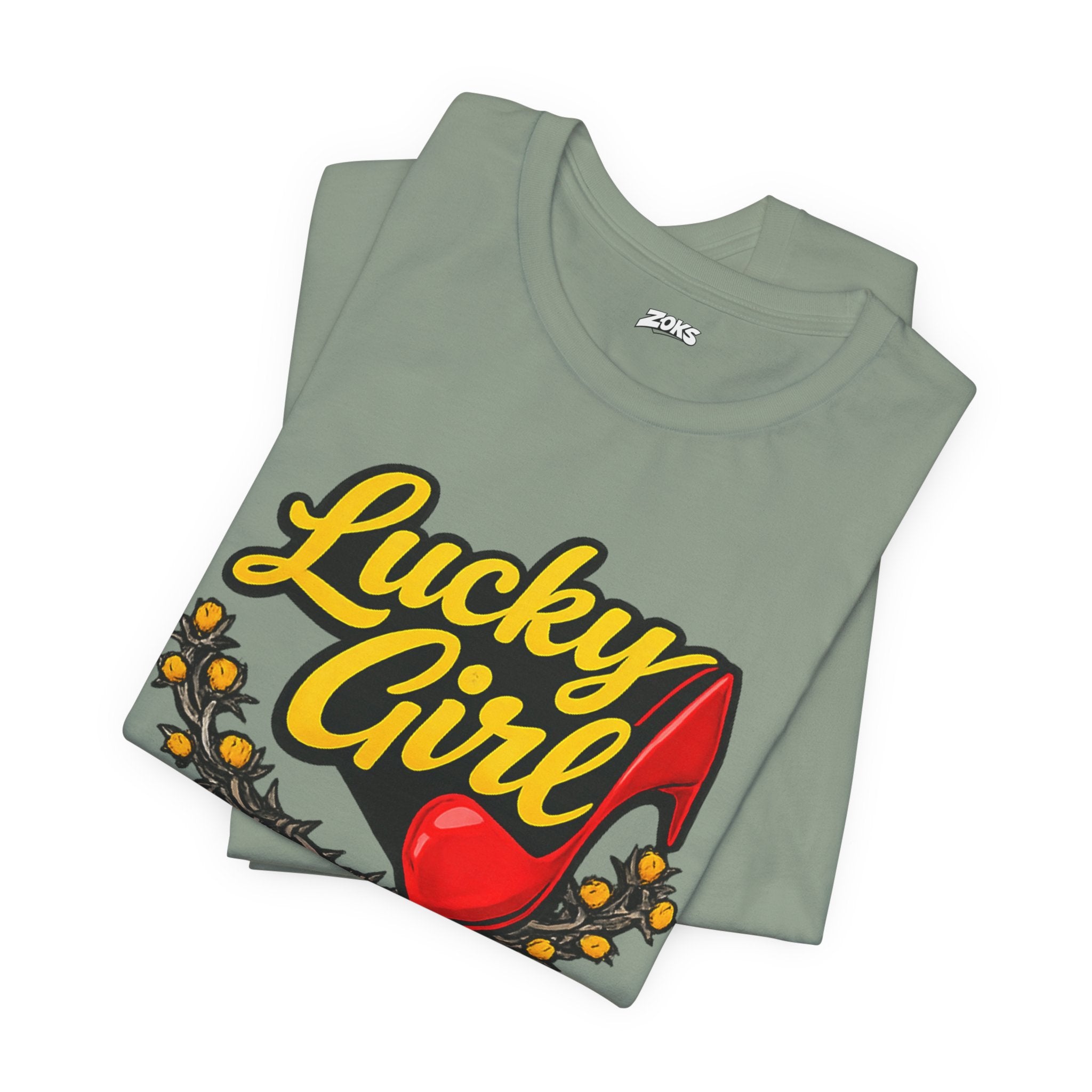 Lucky Girl Tee — Vintage Red Shoe Graphic T-Shirt