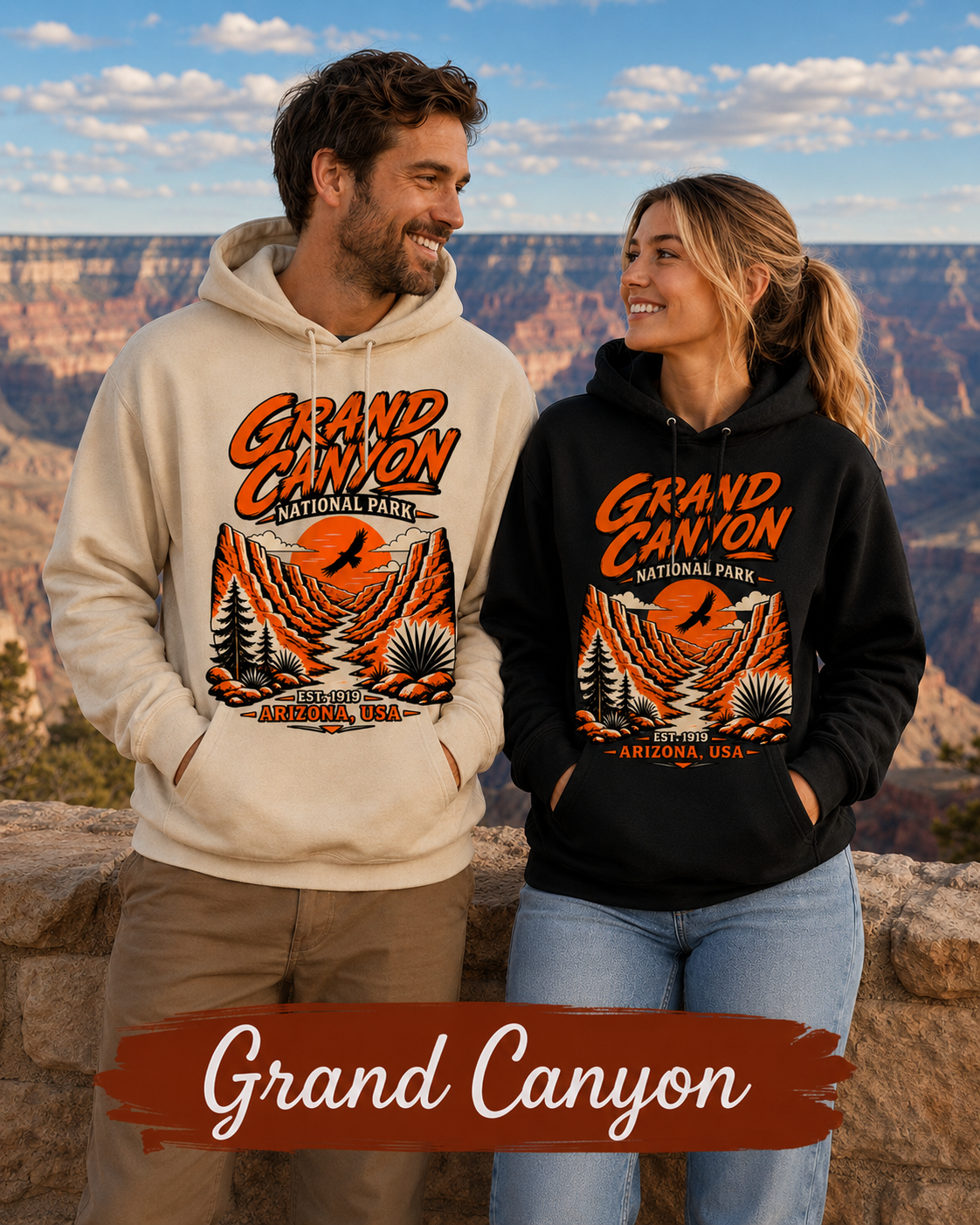 Grand Canyon National Park Hoodie – Vintage Arizona Travel Graphic Pullover for Men & Women